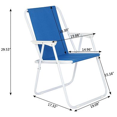 Oxford Cloth Iron Outdoor Folding Beach Chair Portable