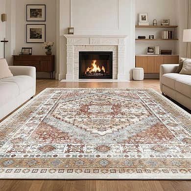 Washable Anti Skid Tear Resistant Low Pile Area Rug Floor Mat