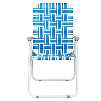 2 Pack Folding Beach Chair Steel Tube PP Webbing 120kg Capacity