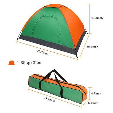 Two Person Waterproof Camping Dome Tent with Double Layer Door