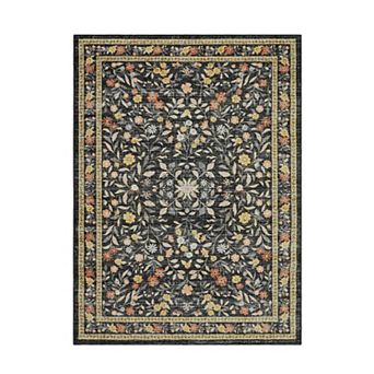 Modern Spring Floral Low Pile Area Rugs Indoor Durable Non Slip