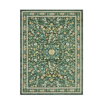 Modern Spring Floral Low Pile Area Rugs Indoor Durable Non Slip