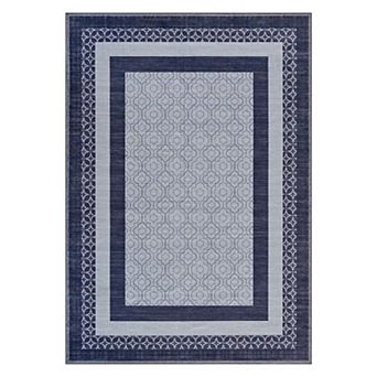 Modern Geometric Pattern Area Rugs Low Pile Stain Resistant Indoor Carpet
