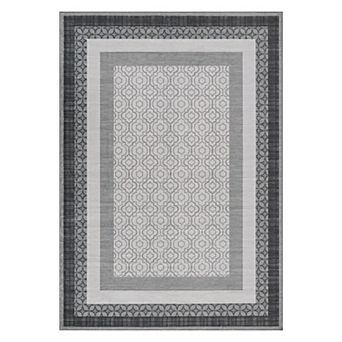 Modern Geometric Pattern Area Rugs Low Pile Stain Resistant Indoor Carpet