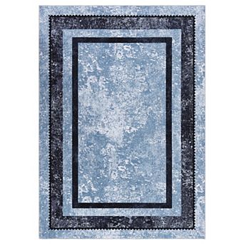 Modern Geometric Low Pile Area Rugs Stain Resistant Indoor Carpet