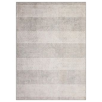 Modern Line Pattern Area Rugs Low Pile Stain Resistant Indoor Carpet