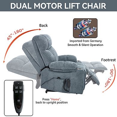 Merax Motor Infinite Position Up to 350 LBS Chenille Power Lift Recliner Chair