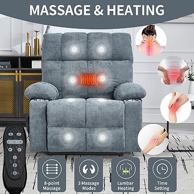 Merax Motor Infinite Position Up to 350 LBS Chenille Power Lift Recliner Chair