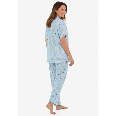 Dreams & Co. Plus Size Button-Front Pajama