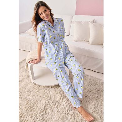 Dreams & Co. Plus Size Button-Front Pajama