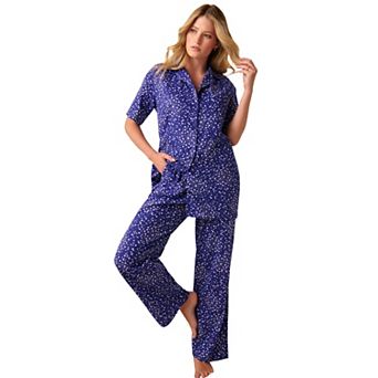 Dreams & Co. Plus Size Button-Front Pajama