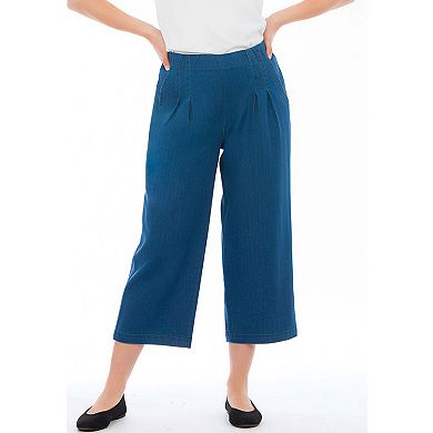 Jessica London Women's Plus Size Sculpt Fit Wide-Leg Crop Jeans
