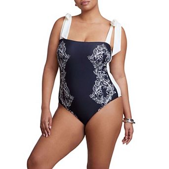 ELOQUII Women's Plus Size Tie Strap One Piece