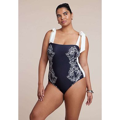 ELOQUII Women's Plus Size Tie Strap One Piece