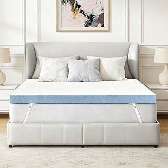 Opoiar 3-Inch Extra Firm Mattress Topper High-Density Foam Washable Cover Non-Slip