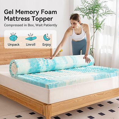 Opoiar 2-Inch Cooling Gel Memory Foam Mattress Topper, Breathable Design for Added Comfort