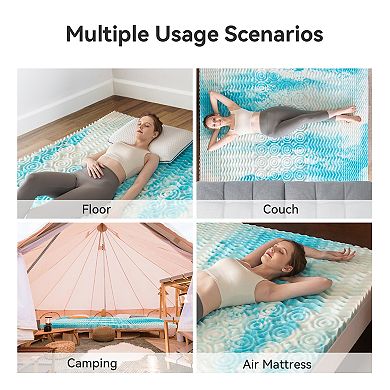 Opoiar 2-Inch Cooling Gel Memory Foam Mattress Topper, Breathable Design for Added Comfort