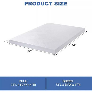 Opoiar 4-Inch Cooling Gel Memory Foam Sofa Bed Mattress, Washable Cover