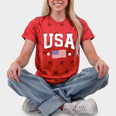 USA Arched Flag - Women's Short Sleeve Star Tee