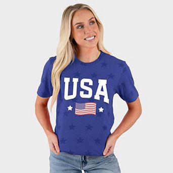 USA Arched Flag - Women's Short Sleeve Star Tee