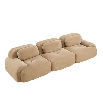 Merax 3 Seat Sofa Premium Corduroy Fabric Modular Multi Combination Anti Slip Design