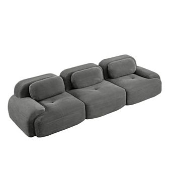 Merax 3 Seat Sofa Premium Corduroy Fabric Modular Multi Combination Anti Slip Design
