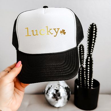 Lucky Typewriter Clover - Women's Graphic Foam Trucker Hat