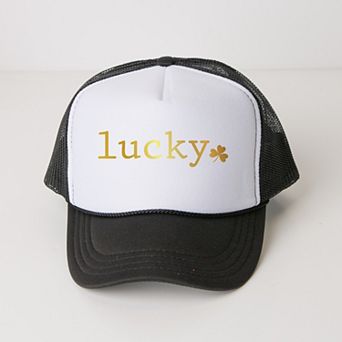 Lucky Typewriter Clover - Women's Graphic Foam Trucker Hat