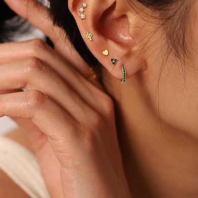 ZUQIETA 17-Pair Surgical Steel Earrings - Hypoallergenic Flat Back Studs for Multiple Piercings