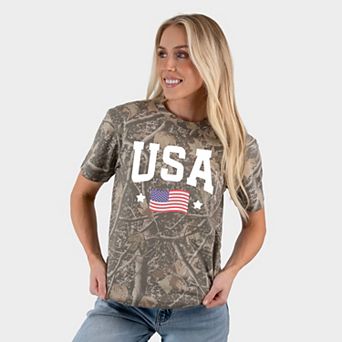 USA Arched Flag - Women's Heavyweight Crew