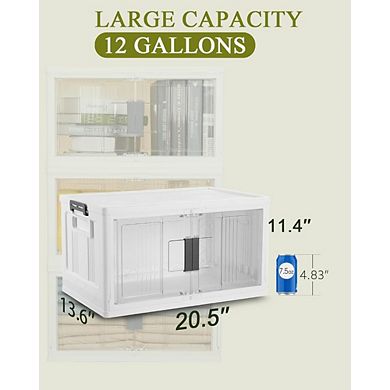 KSIZUIS 144QT Locking Storage Bin - Folding Heavy-Duty Box with Wheels & Lid, 3-Pack