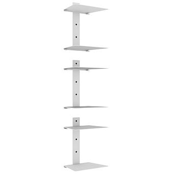 ZUQIETA 3-Pack Floating Bookshelves, 6 tier Vertical Spine Tower for Home Office, White