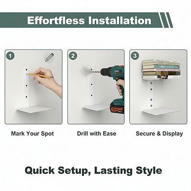 ZUQIETA 3-Pack Floating Bookshelves, 6-Tier Vertical Spine Tower for Home Office, White