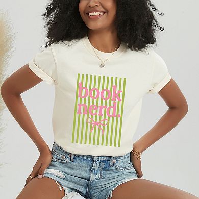 Green Book Nerd Stripes - Women's Garment Dyed Graphic T-Shirt