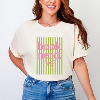 Green Book Nerd Stripes - Women's Garment Dyed Graphic T-Shirt