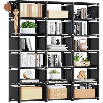 ZUQIETA 18-Cube Extra Large Bookcase, DIY Cube Storage Organizer for Bedroom, Living Room Home