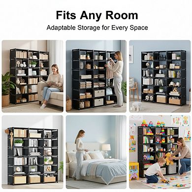 ZUQIETA 18-Cube Extra Large Bookcase, DIY Cube Storage Organizer for Bedroom, Living Room Home