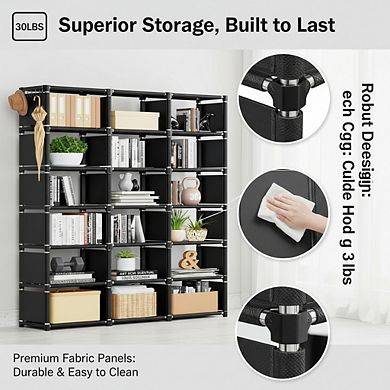 ZUQIETA 18-Cube Extra Large Bookcase, DIY Cube Storage Organizer for Bedroom, Living Room Home