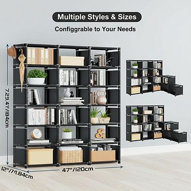 ZUQIETA 18-Cube Extra Large Bookcase, DIY Cube Storage Organizer for Bedroom, Living Room Home