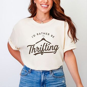 I'd Rather Be Thrifting - Women's Garment Dyed Graphic T-Shirt