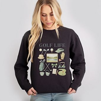 Golf Life Watercolor - Women's Lightweight Garment Dyed Sweatshirt
