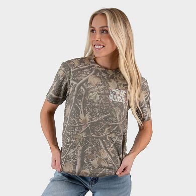 Embroidered Cow Girl Stacked - Women's Heavyweight Crew