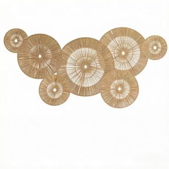 KSIZUIS Handwoven Boho Wall Basket Set - 7 Pack Round Baskets (7" to 17") for Bedroom & Living Room