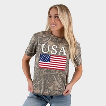 USA Flag Solid - Women's Heavyweight Crew