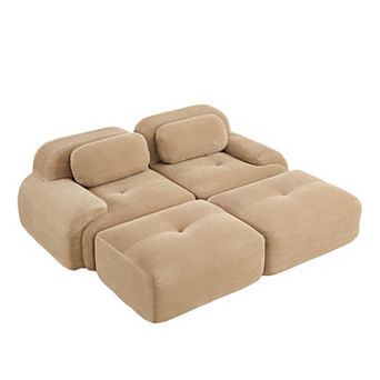 Merax 2 Seat Sofa In Luxury Corduroy Fabric Modular Loveseats