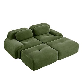 Merax 2 Seat Sofa In Luxury Corduroy Fabric Modular Loveseats