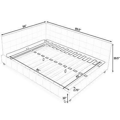 Merax MidCentury Velvet Daybed Eucalyptus Wood Frame Upholstered Sofa Bed