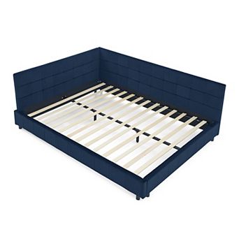 Merax MidCentury Velvet Daybed Eucalyptus Wood Frame Upholstered Sofa Bed