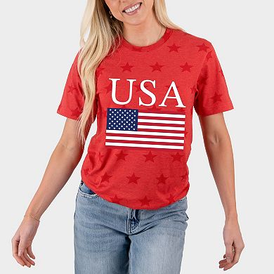 USA Flag Solid - Women's Short Sleeve Star Tee