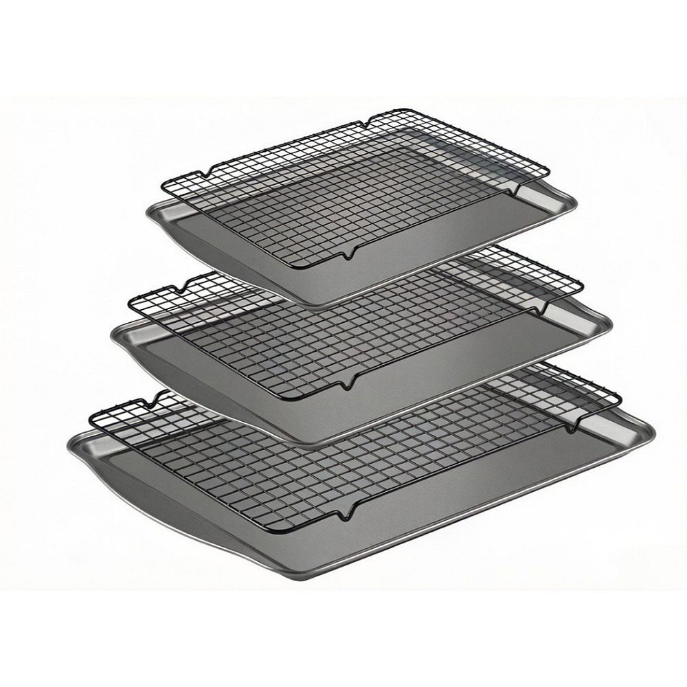 Great Ambitions Baking Sheet & Rack Set, 3 Carbon Steel Sheets + 3 ...
